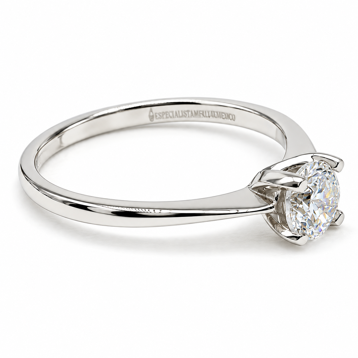 11ZB77LQ Anillo de compromiso en oro blanco de 14 Kilates