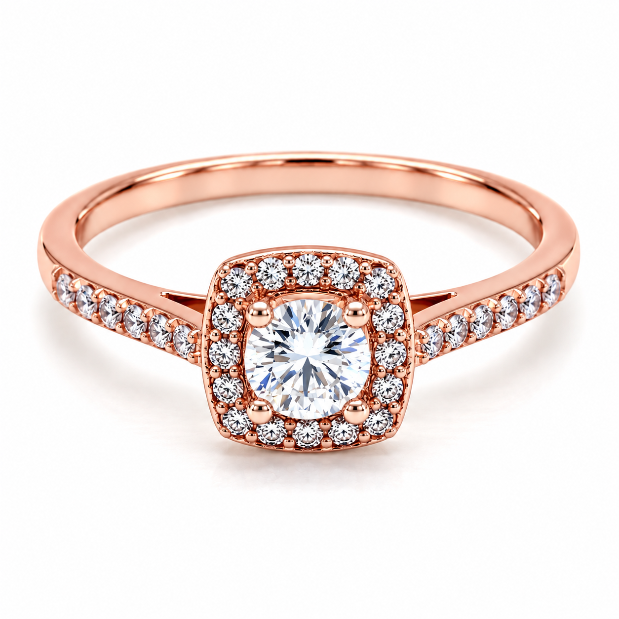 18ZR3095LQ Anillo de Compromiso en Oro Rosa de 10 kilates