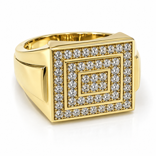 12JC179659LQ Anillo para Caballero en oro amarillo con diamantes naturales