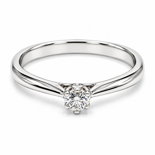 Anillo de Compromiso en oro blanco de 14 Kilates, montado con Diamante natural | 14JC114970LQ