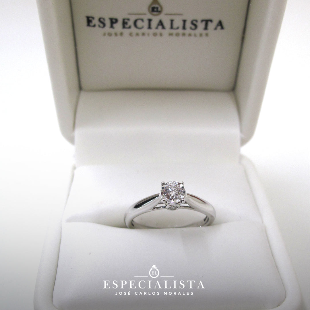 Diamante Precio Del Oro Blanco 14 Kilates ANILLO DE COMPROMISO ORO