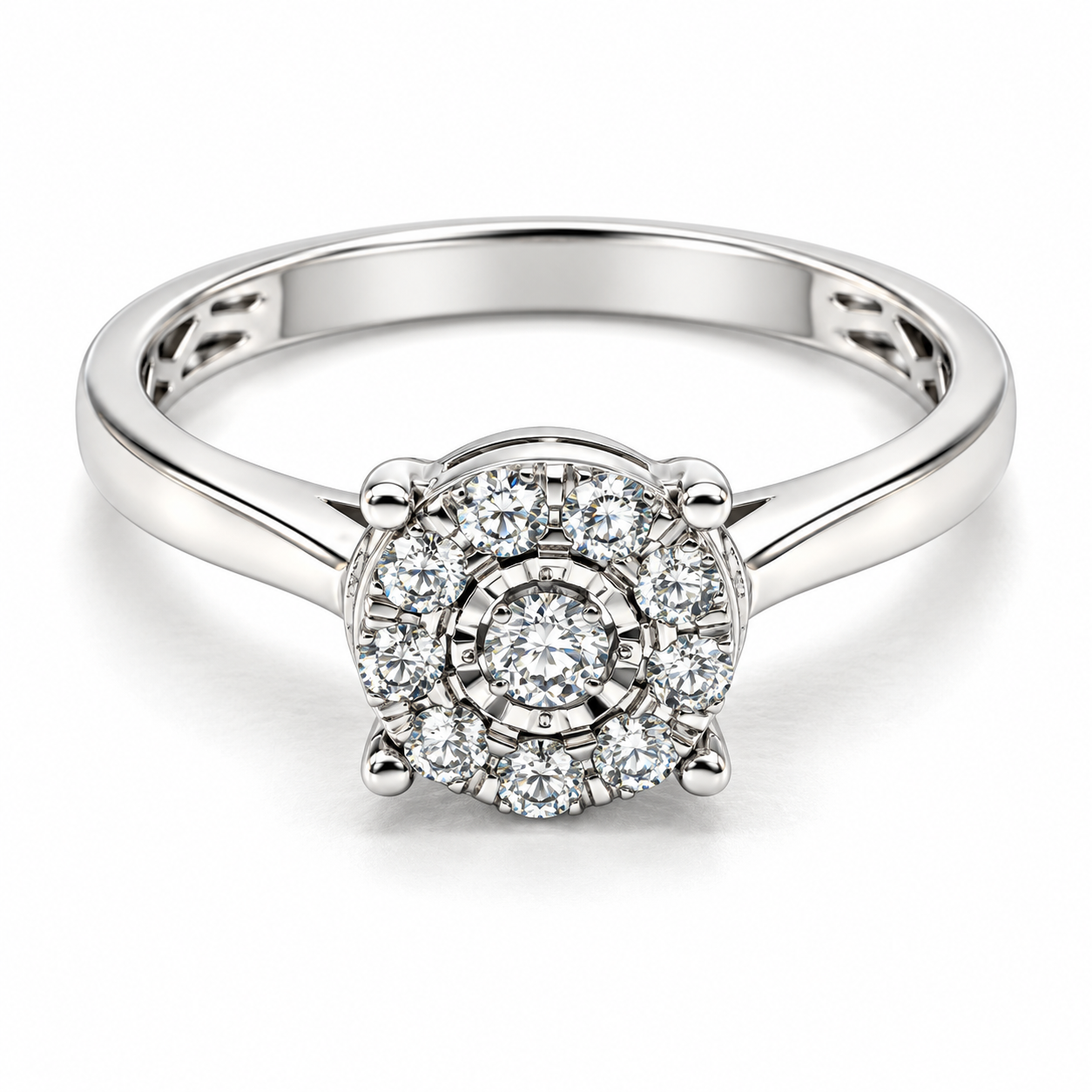 Anillo de compromiso en oro blanco de 14 Kilates, con Diamante natural | 14JC121676LQ