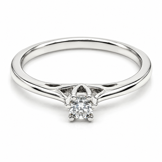 Anillo de Compromiso en oro blanco de 14 Kilates, montado con Diamantes naturales | 14JC130517LQ