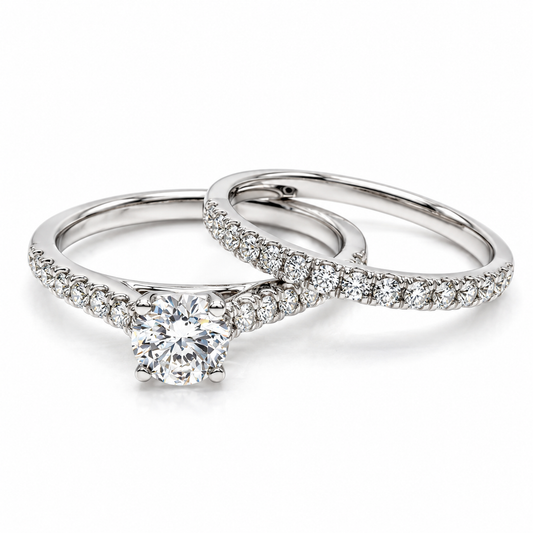 Anillo de Compromiso en oro blanco de 14 Kilates, montado con Diamantes naturales | 14JC131242LQ