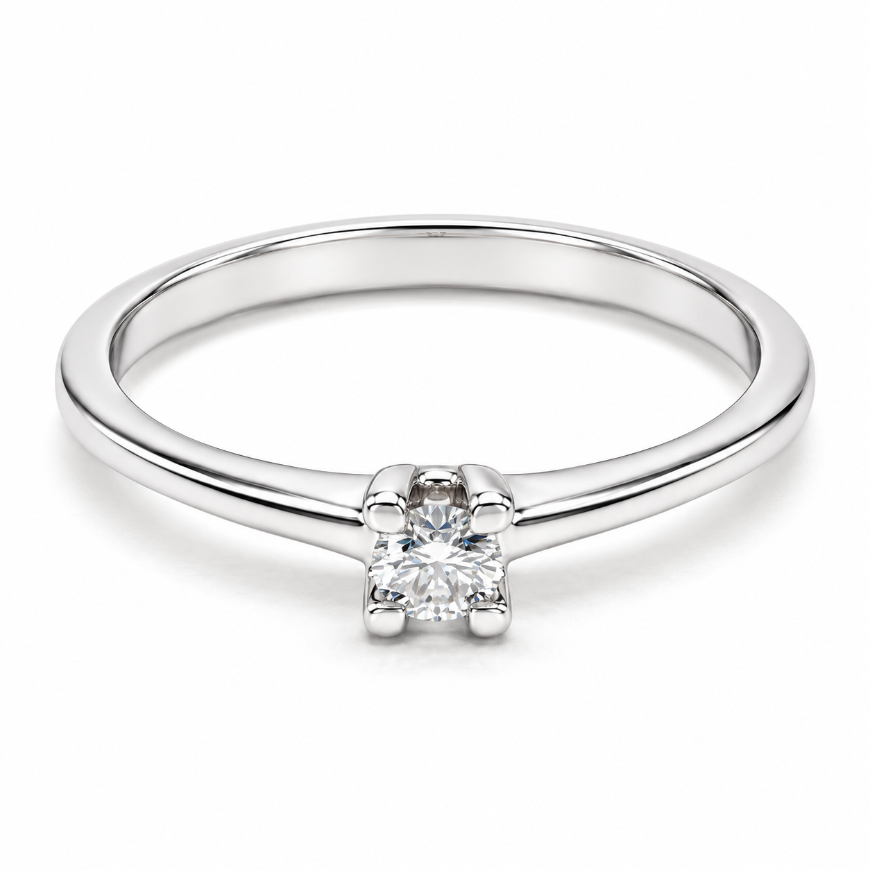 14JC136462LQ Anillo de Compromiso en oro blanco de 14 Kilates, montado con Diamantes naturales.