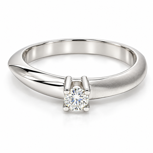Anillo de compromiso en oro blanco de 14 Kilates, con Diamante natural | 14JC13LQ