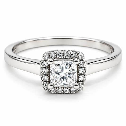 Anillo de Compromiso en oro blanco de 14 Kilates, montado con Diamantes naturales | 14JC141044LQ