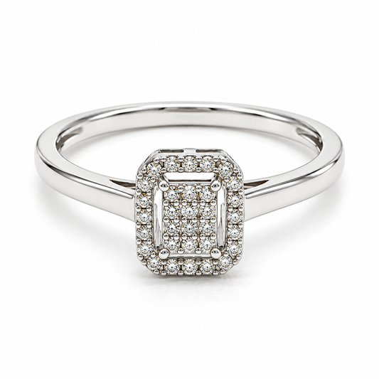 Anillo de compromiso en oro blanco de 14 Kilates con Diamantes naturales | 14JC152432LQ