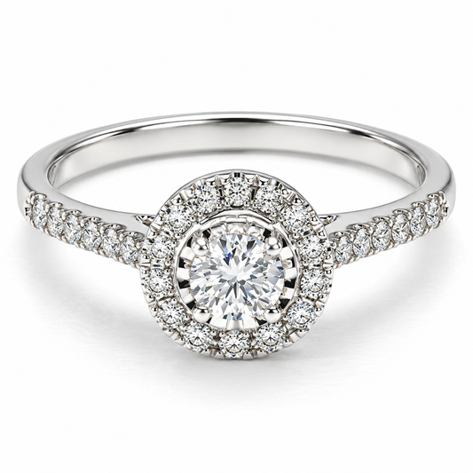 Anillo de compromiso en oro blanco de 14 Kilates, con Diamante natural | 14JC172687LQ