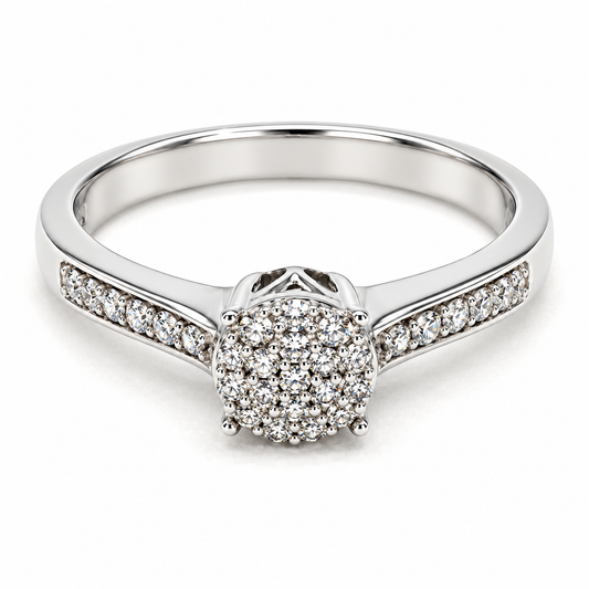 Anillo de compromiso en oro blanco de 14 Kilates con Diamantes naturales | 14JC218799LQ