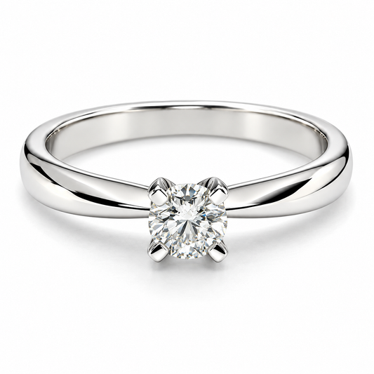 Anillo de compromiso en oro blanco de 14 Kilates, montado con Diamante natural | 14JC42LQ-21