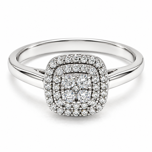 Anillo de compromiso en oro blanco de 14 Kilates, con diamantes naturales | 14JC252185LQ