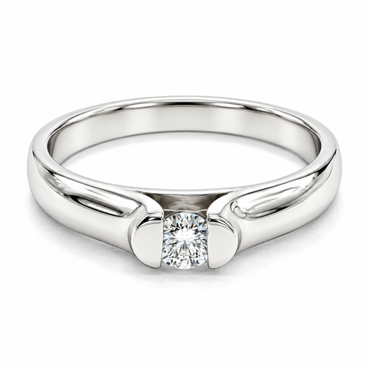Anillo de Compromiso en oro blanco de 14 Kilates, montado con Diamantes naturales | 14JC268LQ
