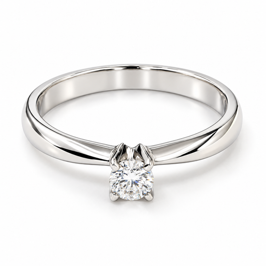 Anillo de compromiso en oro blanco de 14 Kilates, montado con Diamantes naturales | 14JC27BLQ-17