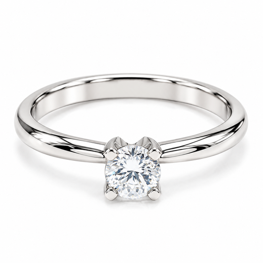 Anillo de Compromiso en oro blanco de 14 Kilates, montado con Diamante natural | 14JC42LQ-18