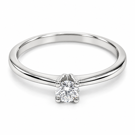 Anillo de Compromiso en oro blanco de 14 Kilates, con Diamantes naturales | 14JC5018LQ-15