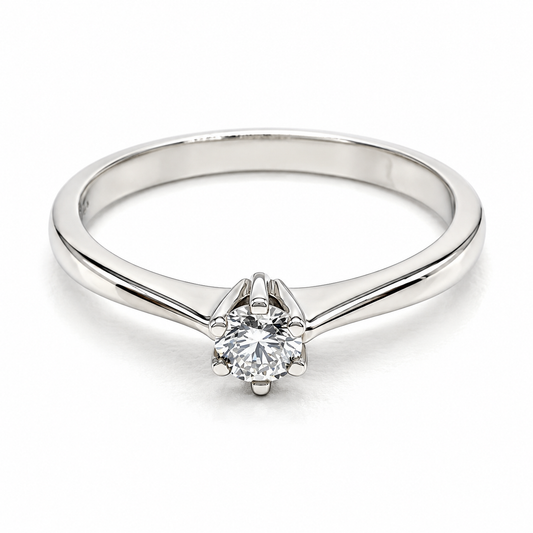 Anillo de Compromiso en oro blanco de 14 Kilates, con Diamantes naturales | 14JC52LQ