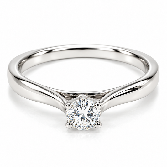 Anillo de compromiso en oro blanco de 14 kilates con Diamantes naturales | 14JC5652B-20LQ
