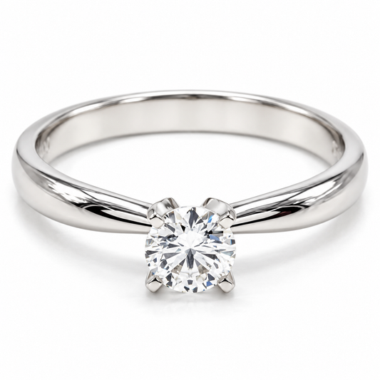 Anillo de Compromiso en oro blanco de 14 Kilates, montado con Diamantes naturales | 14JC59BLQ-40