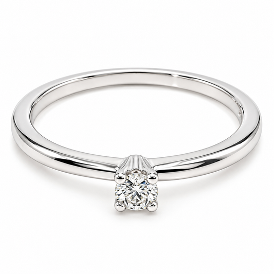 Anillo de compromiso en oro blanco de 14 Kilates, con Diamante natural | 14JC95538LQ