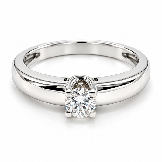 Anillo de Compromiso en oro blanco de 14 Kilates, montado con Diamantes naturales | 14JCZ018BLQ
