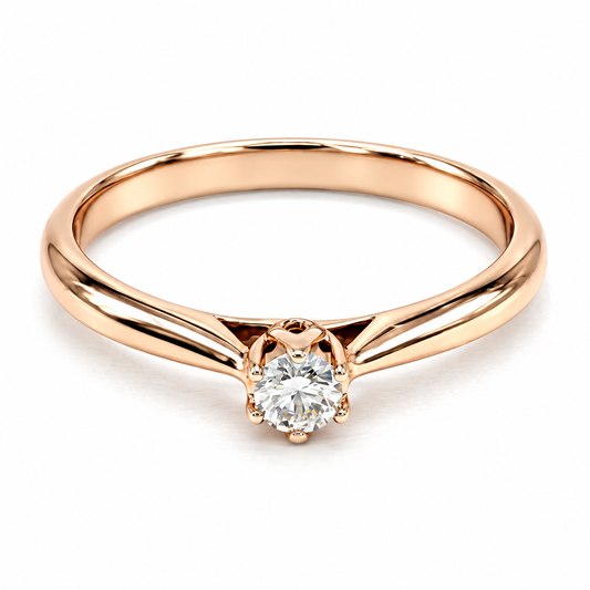 Anillo de Compromiso en oro rosa de 14 Kilates, montado con Diamante natural | 15JC114970LQ