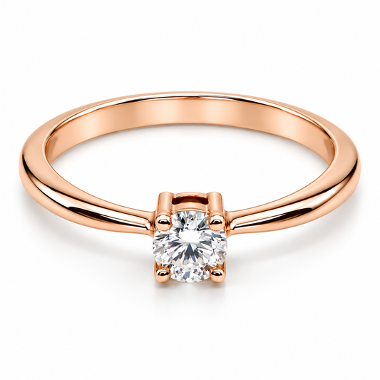 Anillo de Compromiso en oro rosa de 14 Kilates, montado con Diamante natural | 15JC326LQ
