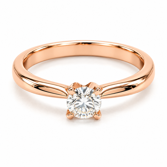 Anillo de Compromiso en oro rosa de 14 Kilates, montado con Diamante natural | 15JC43LQ-30