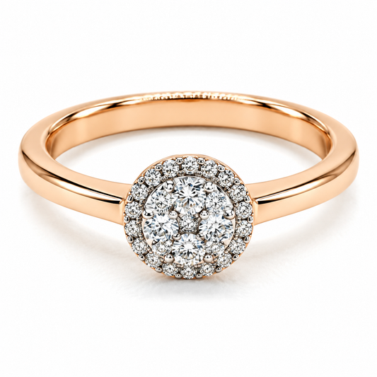 Anillo de Compromiso en oro rosa de 14 Kilates, montado con Diamante natural | 15JC87938LQ