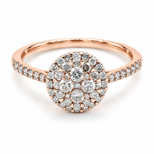 Anillo de Compromiso en oro rosa de 14 Kilates, montado con Diamante natural | 15JC97432LQ