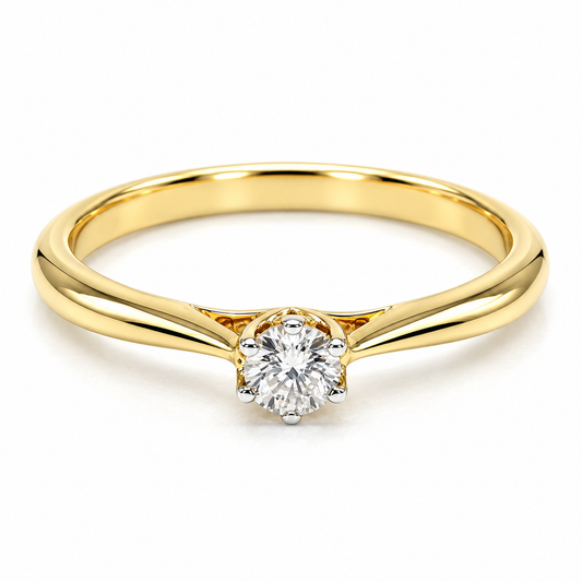 Anillo de Compromiso en oro amarillo de 14 Kilates montado con Diamante natural | 17JC114970LQ