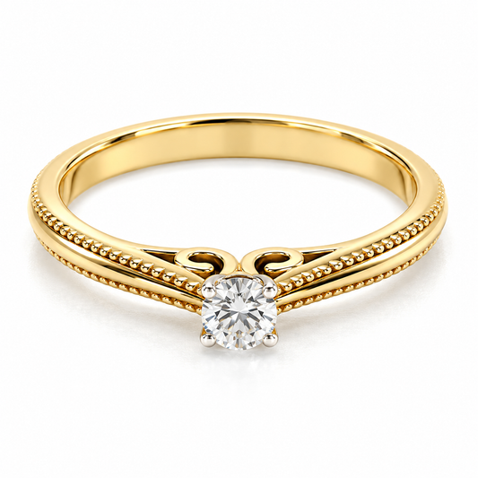 Anillo de Compromiso en oro amarillo de 14 Kilates montado con Diamante natural | 17JC141324LQ