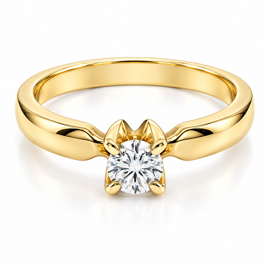 Anillo de Compromiso en oro amarillo de 14 Kilates montado con Diamante natural | 17JC196ALQ