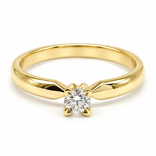 Anillo de Compromiso en oro amarillo de 14 Kilates montado con Diamante natural | 17JC216LQ-18