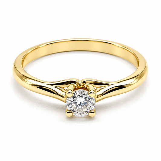 Anillo de Compromiso en oro amarillo de 14 Kilates montado con Diamante natural | 17JC322LQ