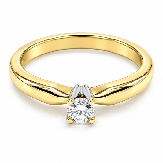 Anillo de Compromiso en oro amarillo de 14 Kilates montado con Diamante natural | 17JC32LQ