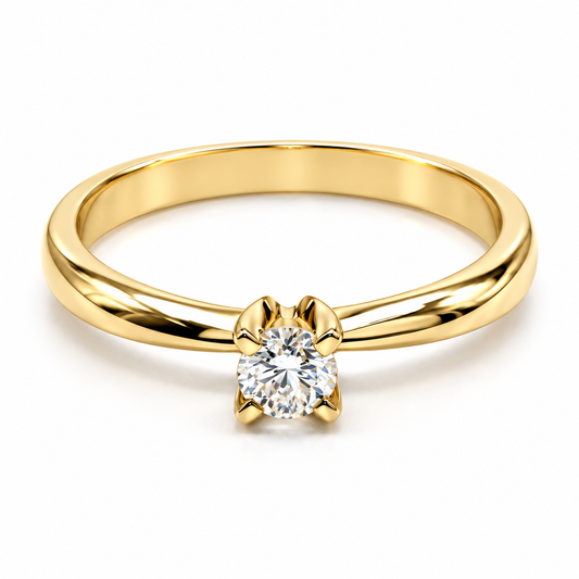 Anillo de Compromiso en oro amarillo de 14 Kilates montado con Diamante natural | 17JC42LQ-19