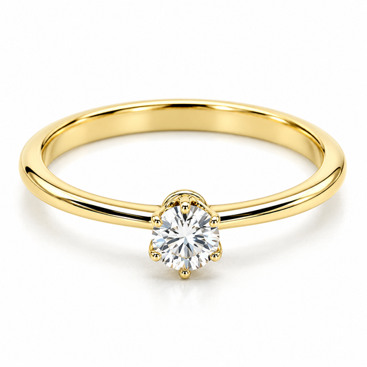 Anillo de Compromiso en oro amarillo de 14 Kilates montado con Diamante natural | 17JC4882LQ-15