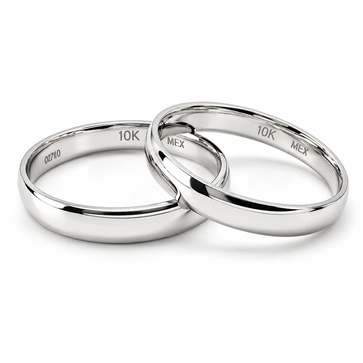 18D10BLQ  Argollas de Matrimonio en oro blanco de 10 Kilates.
