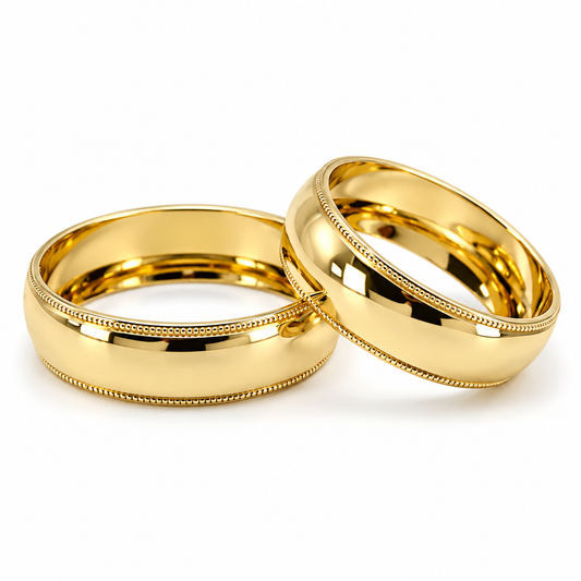 18D13-6LQ  Argollas de Matrimonio en oro amarillo de 10 Kilates.