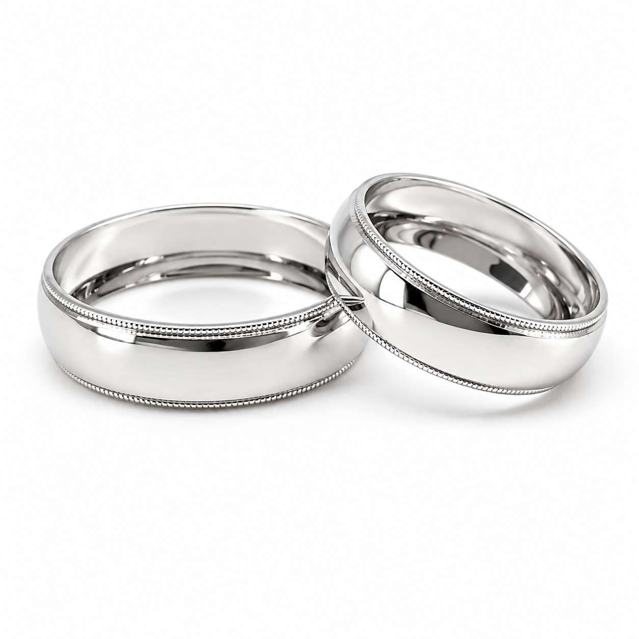 18D13B-6LQ  Argollas de Matrimonio en oro Blanco de 10 Kilates