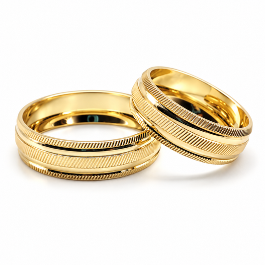 18D14-6LQ  Argollas de Matrimonio en oro amarillo de 10 Kilates.