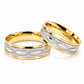 18D15LQ  Argollas de Matrimonio en oro combinado de 10 Kilates y 14 kilates