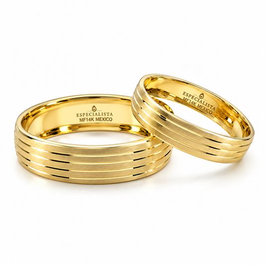 18D17-64LQ  Argollas de Matrimonio en oro amarillo de 10 Kilates.