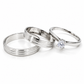 18D17B-4LQ + 11ZB187LQ Trio Matrimonial en Oro Blanco, Argollas en 10 kilates y anillo de compromiso en 14 kilates