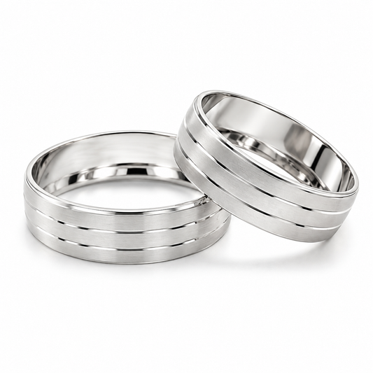 Argollas de Matrimonio en oro blanco de 10 Kilates | 18D17B-6LQ