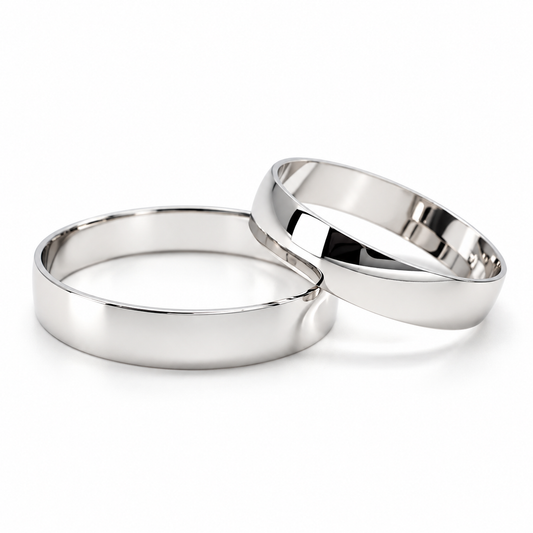 18D18B-4LQ  Argollas de Matrimonio en oro blanco de 10 Kilates.