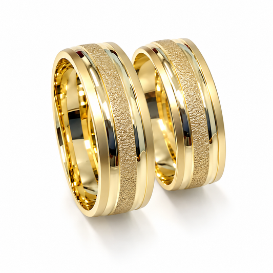 18D19-6LQ  Argollas de Matrimonio en oro amarillo de 10 Kilates.