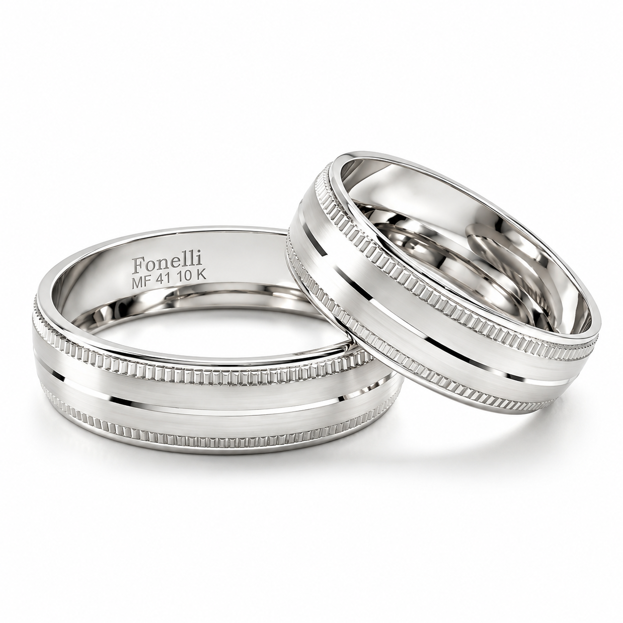 Argollas de Matrimonio en oro blanco de 10 Kilates | 18D20LQ