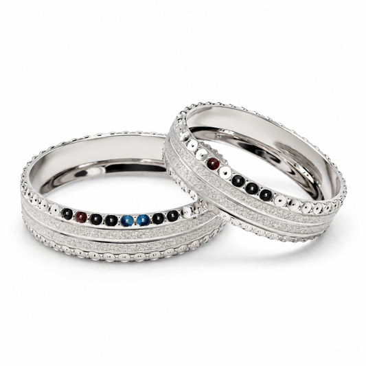 18D21BLQ  Argollas de Matrimonio en oro blanco de 10 Kilates.